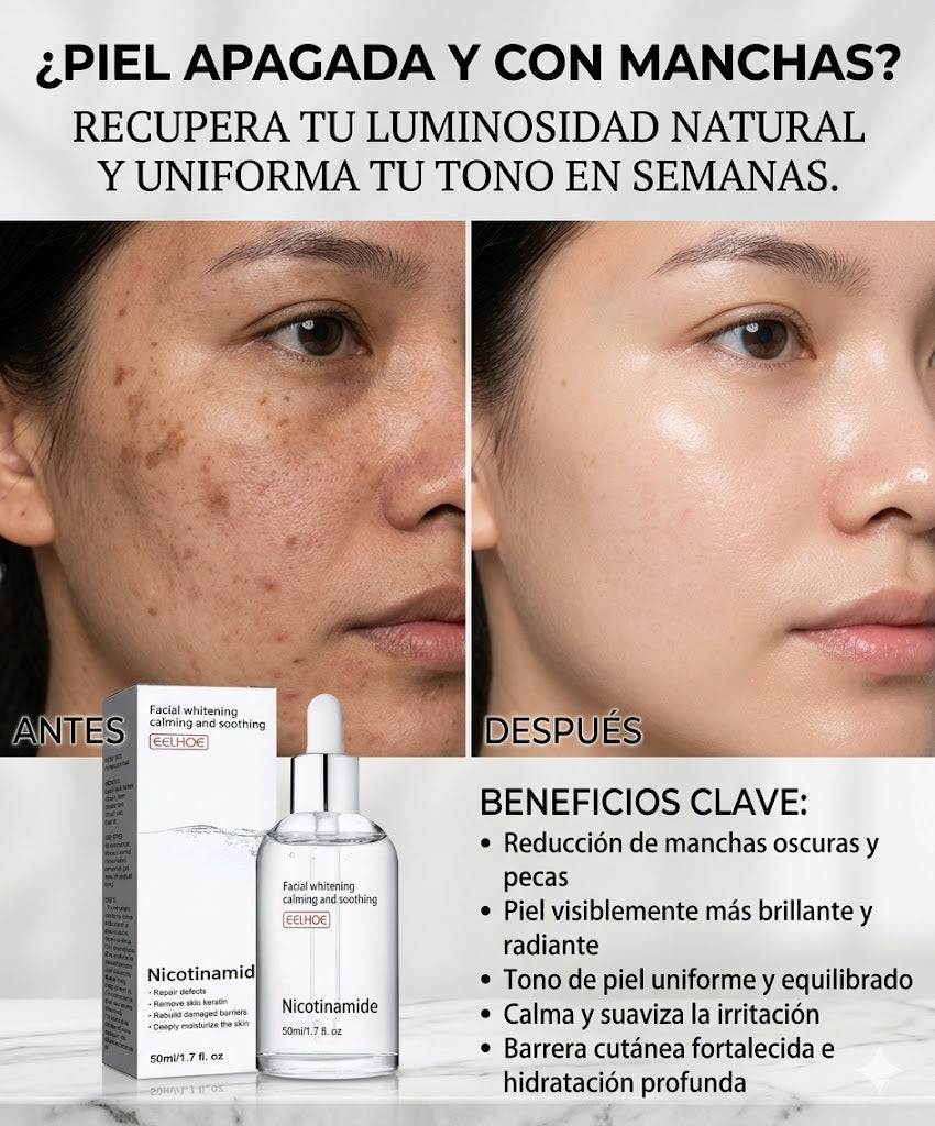 Serum facial con nicotinamida para cuidado de la piel